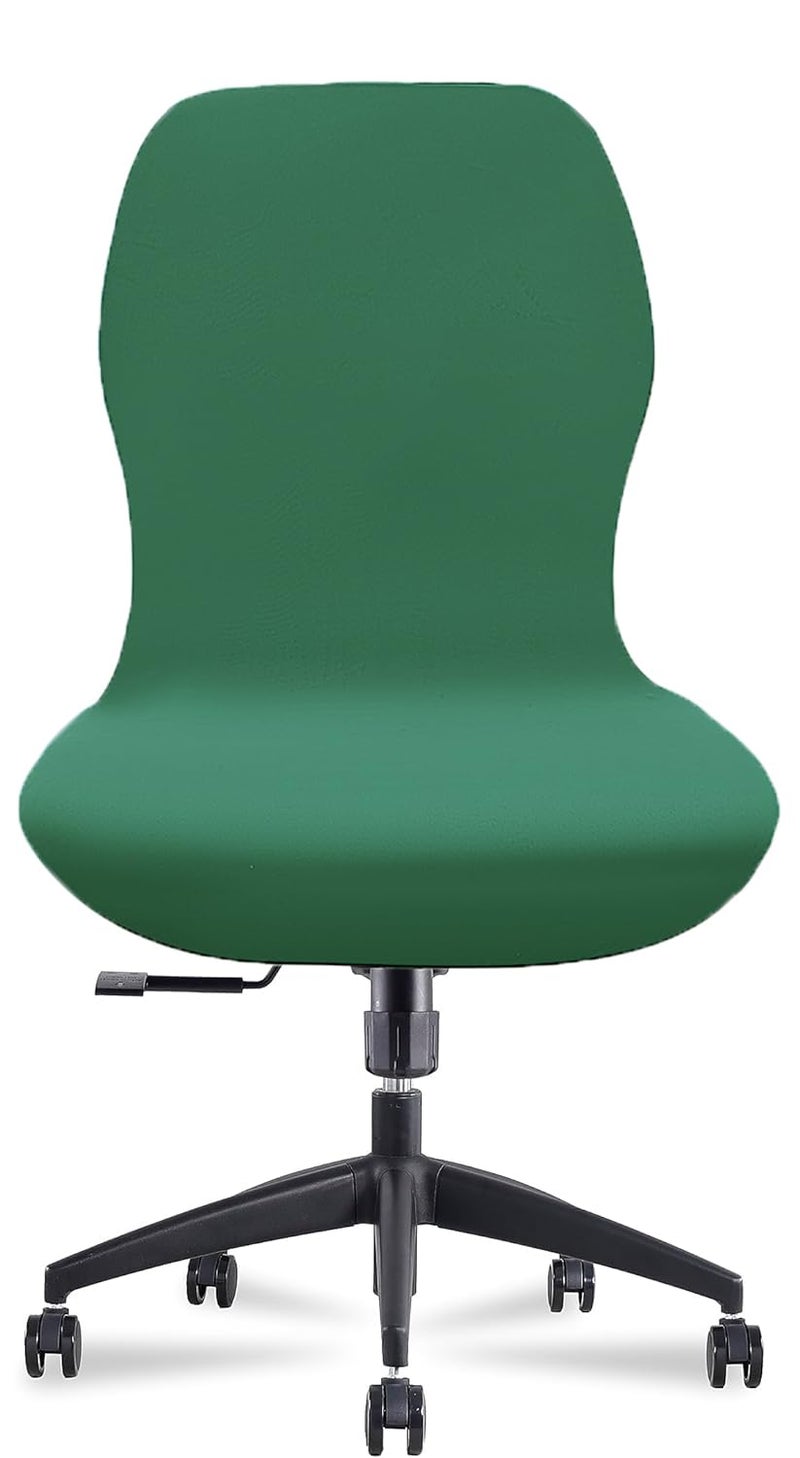Deisy Dee Velvet Stretch Chair Armless Armless - Clotful Stretch Slipcover للكراسي المكتبية (Kelly) - Image 1
