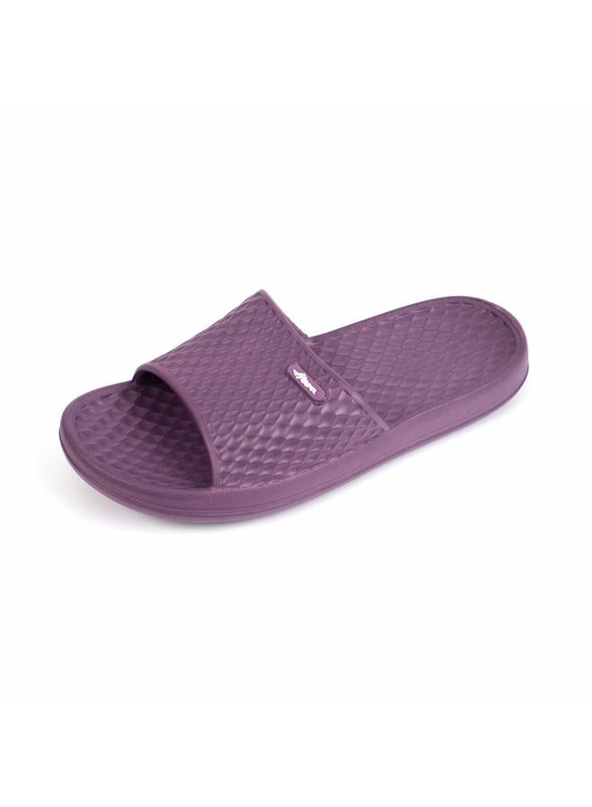 FUNKYMONKEY Womens Bathroom Shower Slippers Indoor Home Beach Non Slip Sandal, Dk Purple, 8 - Image 1