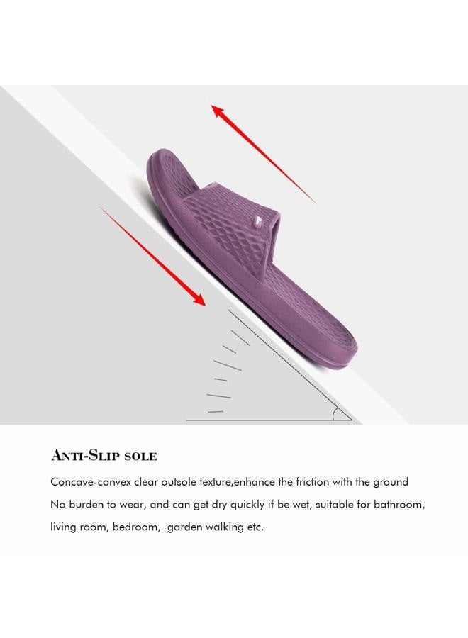 FUNKYMONKEY Womens Bathroom Shower Slippers Indoor Home Beach Non Slip Sandal, Dk Purple, 8 - Image 3