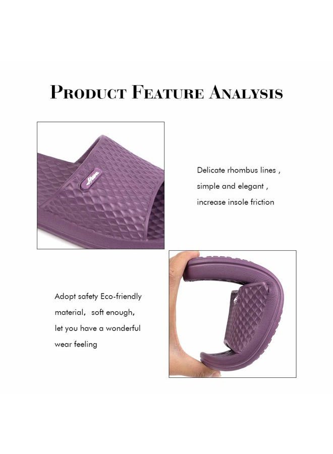 FUNKYMONKEY Womens Bathroom Shower Slippers Indoor Home Beach Non Slip Sandal, Dk Purple, 8 - Image 4