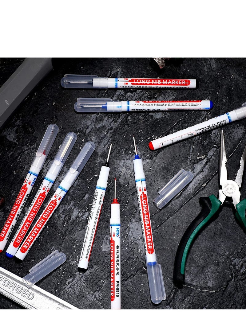 أقلام تعليم ثقوب عميقة متعددة الأغراض أقلام تحديد بأنف طويل حفر ثقوب عميقة قلم تمييز برأس طويل مقاوم للماء للأعمال الخشبية والأدوات والتزيين والبناء (18) - Image 5