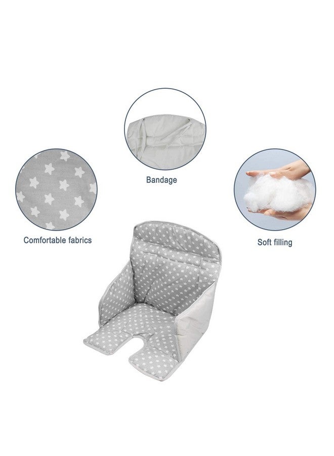 twoworld High Chair Cushion, High Chair Seat Cover for Baby Dining Hair (Gray Star) - Image 3