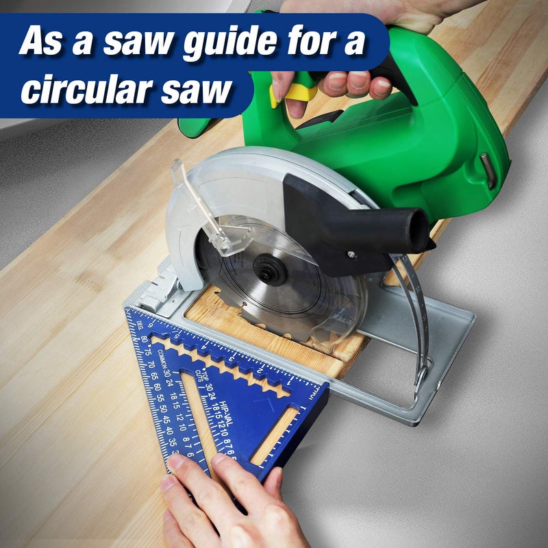 WORKPRO Aluminum Alloy Carpenter Square and Zinc-Alloy Square Ruler Set - 7 in. Rafter Layout Tool and 12 in. Combination Square Combo - Image 5