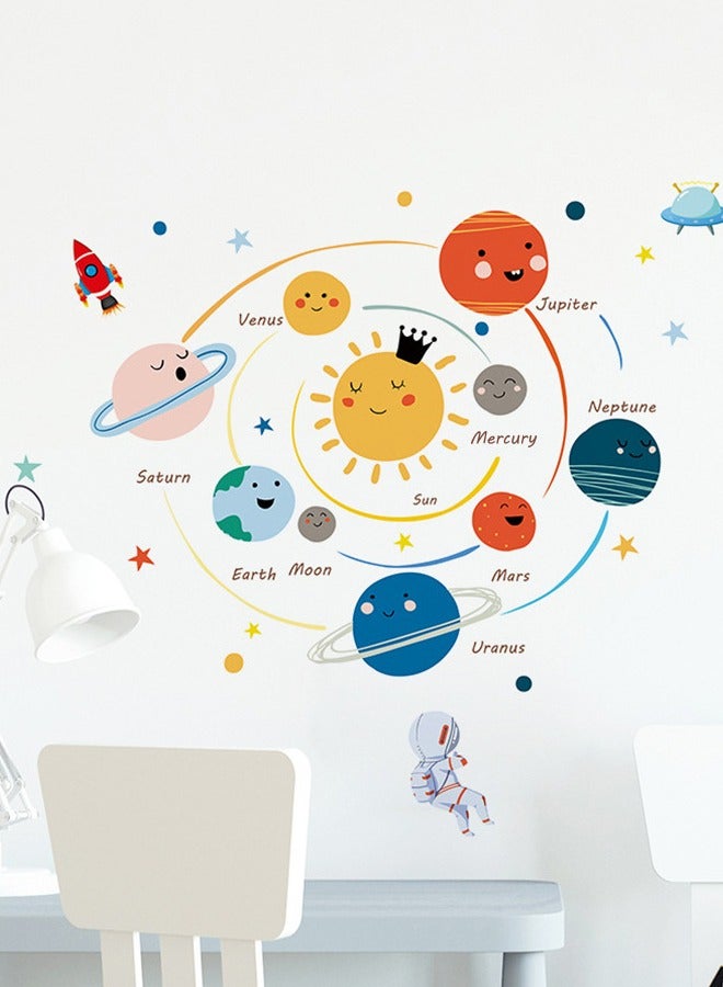 Cartoon Hand-drawn Solar system Children's Bedroom Home Wall Decoration Wall Stickers - Image 1