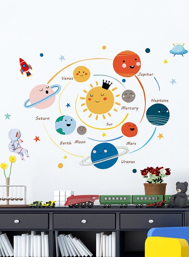 Cartoon Hand-drawn Solar system Children's Bedroom Home Wall Decoration Wall Stickers - Image 5