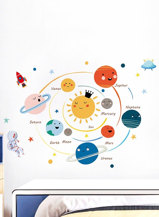 Cartoon Hand-drawn Solar system Children's Bedroom Home Wall Decoration Wall Stickers - Image 2