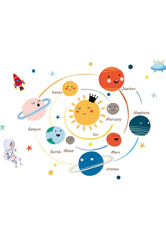 Cartoon Hand-drawn Solar system Children's Bedroom Home Wall Decoration Wall Stickers - Image 3