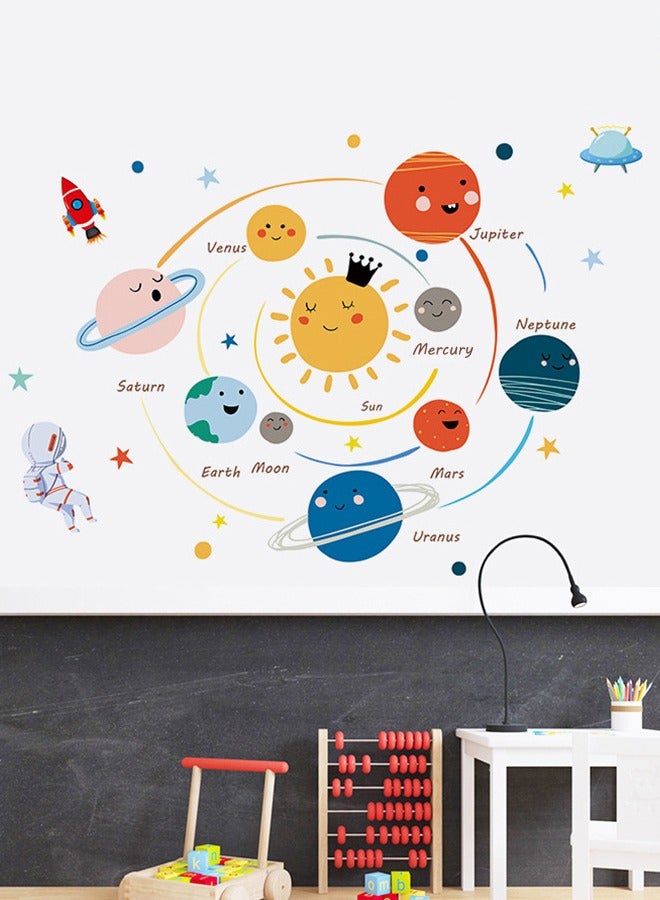 Cartoon Hand-drawn Solar system Children's Bedroom Home Wall Decoration Wall Stickers - Image 4