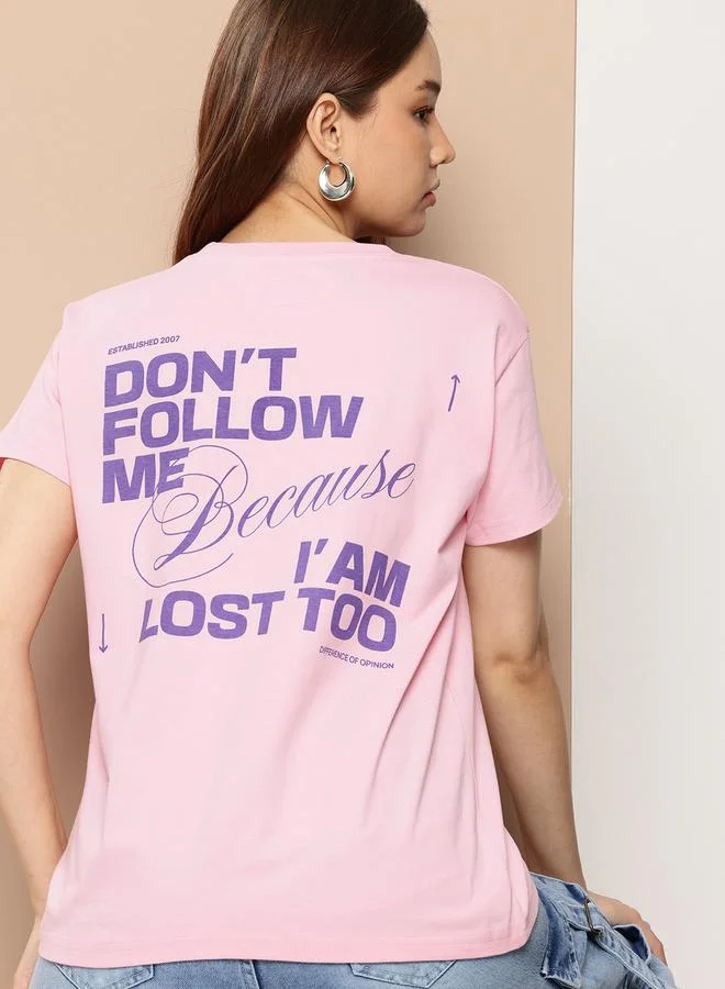Difference of Opinion Women Boxy Slogan Print T-Shirt