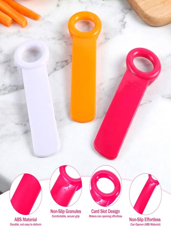 Thrymme 3PCS Jar Key Lid Opener, 5.51-Inch Jar Key for Seniors & Arthritis, Plastic Can Opener, Church Key Design for Sealed Lids (Rose Red, White and Orange) - Image 3
