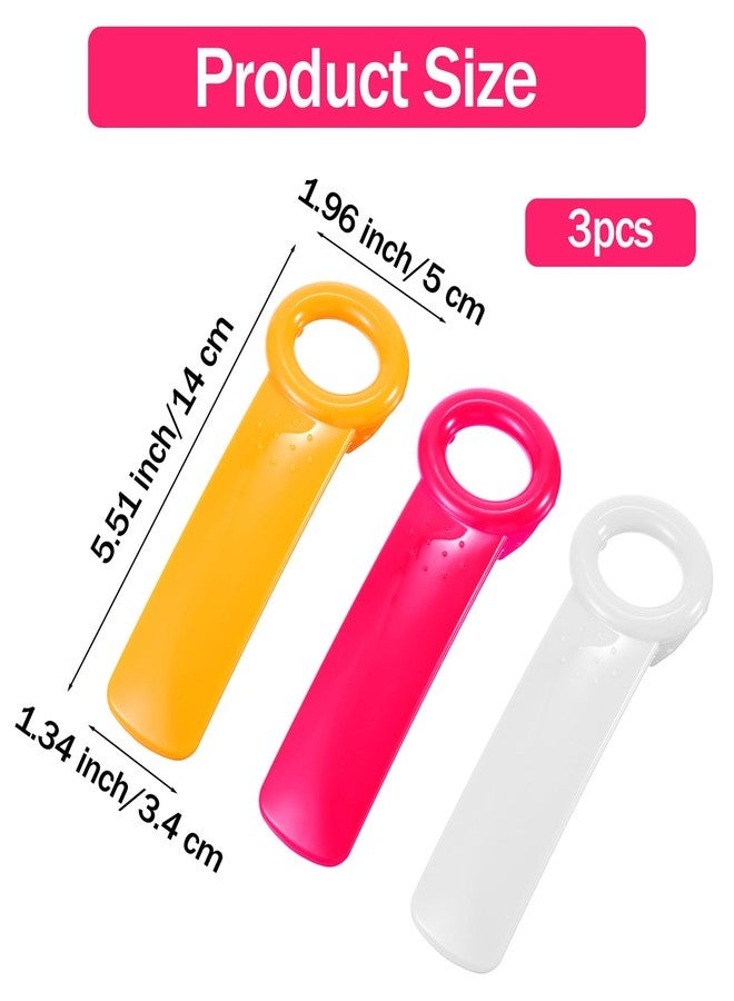 Thrymme 3PCS Jar Key Lid Opener, 5.51-Inch Jar Key for Seniors & Arthritis, Plastic Can Opener, Church Key Design for Sealed Lids (Rose Red, White and Orange) - Image 2