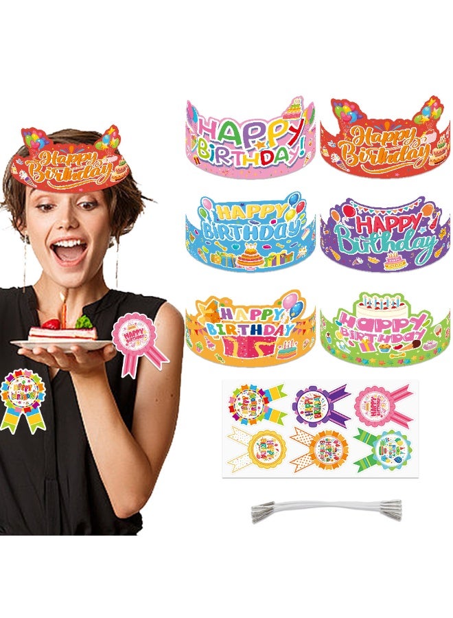 7-in-1 Birthday Party Decor Set - DIY Adjustable Hats with Elastic Bands + Multi-Use Stickers (Photo Props/Gift Tags), Reusable Kids Celebration Kit for Indoor/Outdoor Events - Image 1