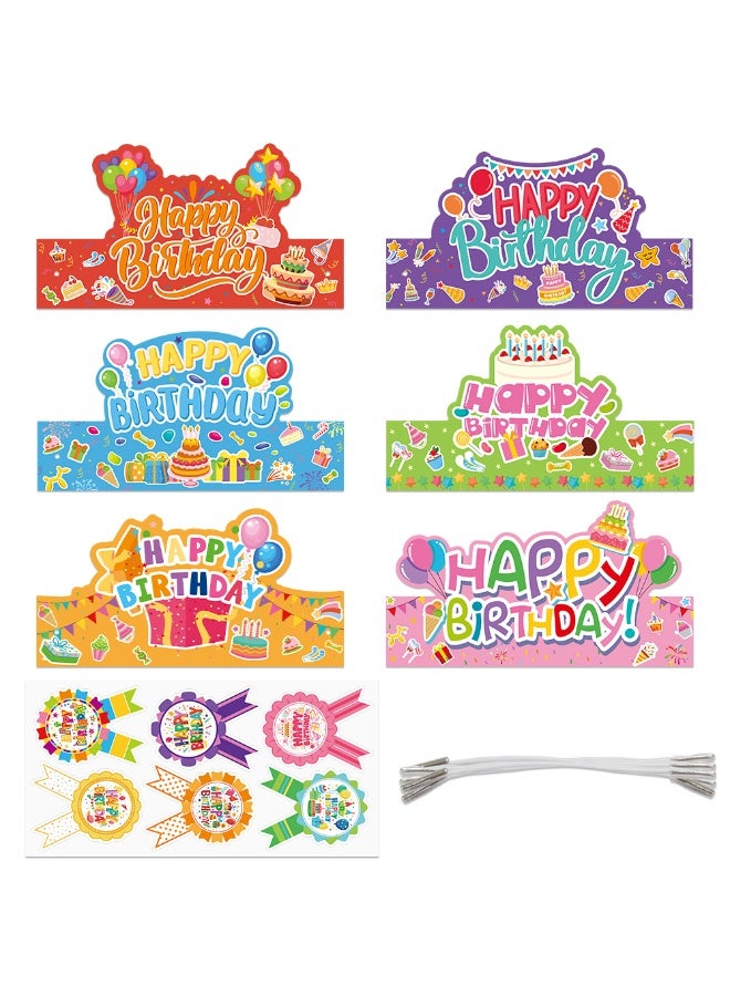 7-in-1 Birthday Party Decor Set - DIY Adjustable Hats with Elastic Bands + Multi-Use Stickers (Photo Props/Gift Tags), Reusable Kids Celebration Kit for Indoor/Outdoor Events - Image 2