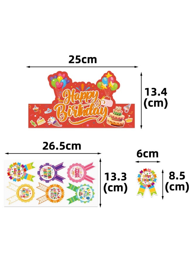 7-in-1 Birthday Party Decor Set - DIY Adjustable Hats with Elastic Bands + Multi-Use Stickers (Photo Props/Gift Tags), Reusable Kids Celebration Kit for Indoor/Outdoor Events - Image 3