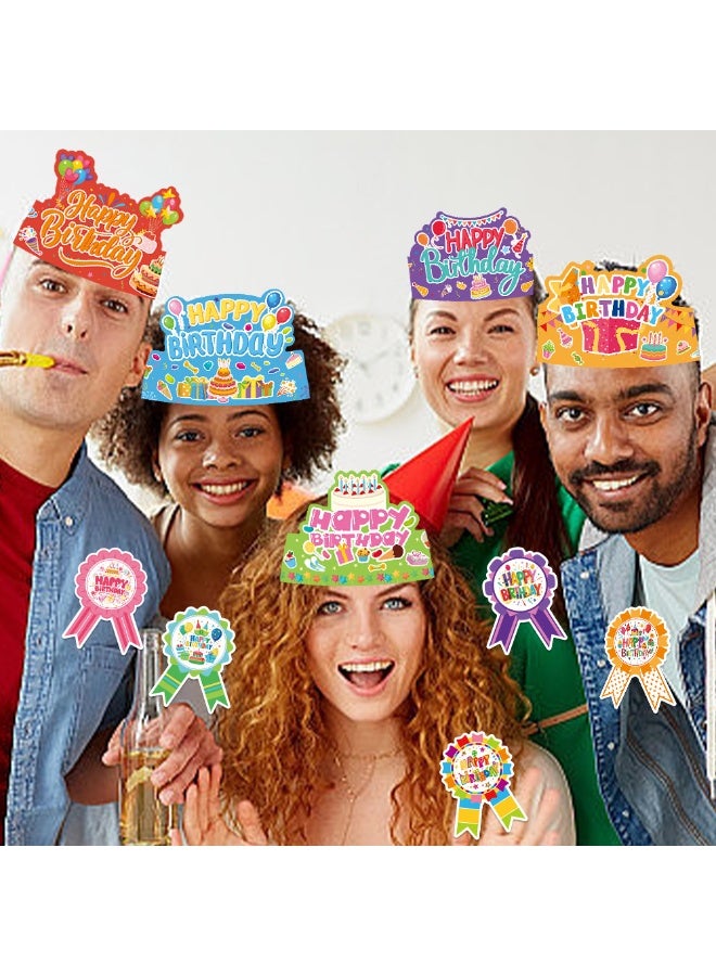 7-in-1 Birthday Party Decor Set - DIY Adjustable Hats with Elastic Bands + Multi-Use Stickers (Photo Props/Gift Tags), Reusable Kids Celebration Kit for Indoor/Outdoor Events - Image 5
