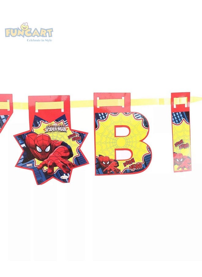 Funcart Funcart Spiderman Happy Birthday Die-Cut Banner  - Image 2