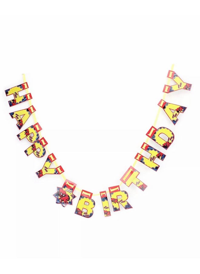 Funcart Funcart Spiderman Happy Birthday Die-Cut Banner  - Image 1