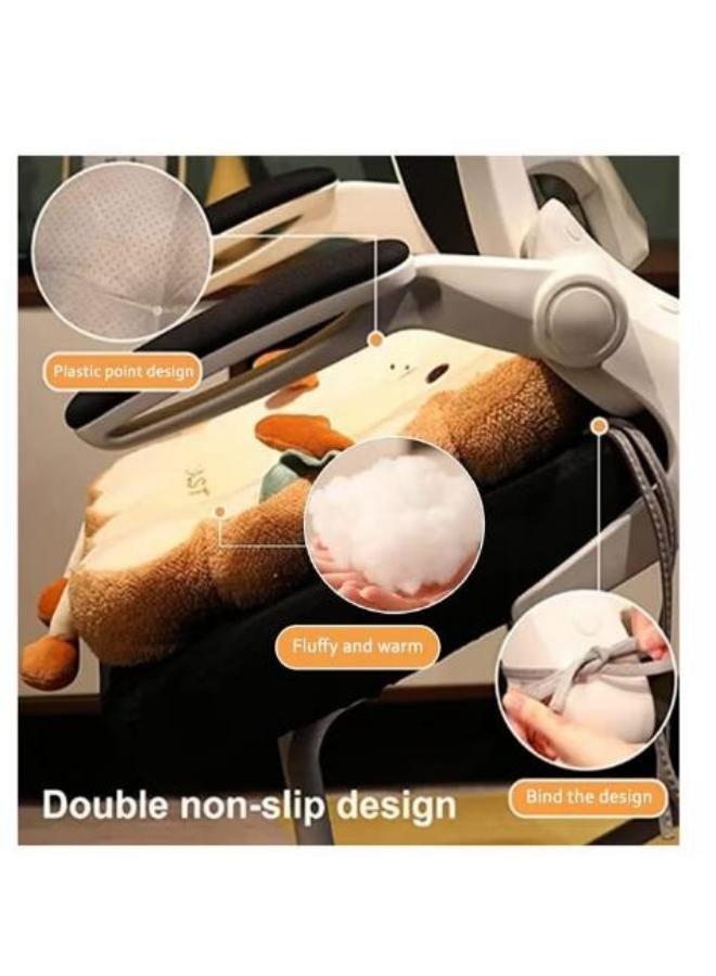 Chair Cushions Toast Cute Seat Cushion With Ties Office Chair Cushion With Anti Skid Particle Kids Chair Pads For Home Dinning Kitchen Desk Chair Toast Bread - Image 3