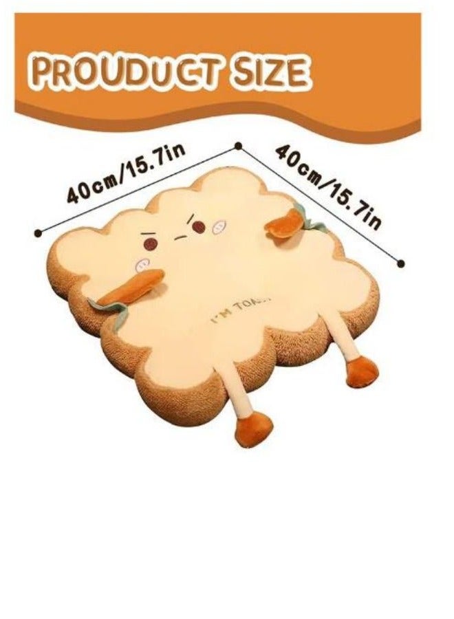 Chair Cushions Toast Cute Seat Cushion With Ties Office Chair Cushion With Anti Skid Particle Kids Chair Pads For Home Dinning Kitchen Desk Chair Toast Bread - Image 2
