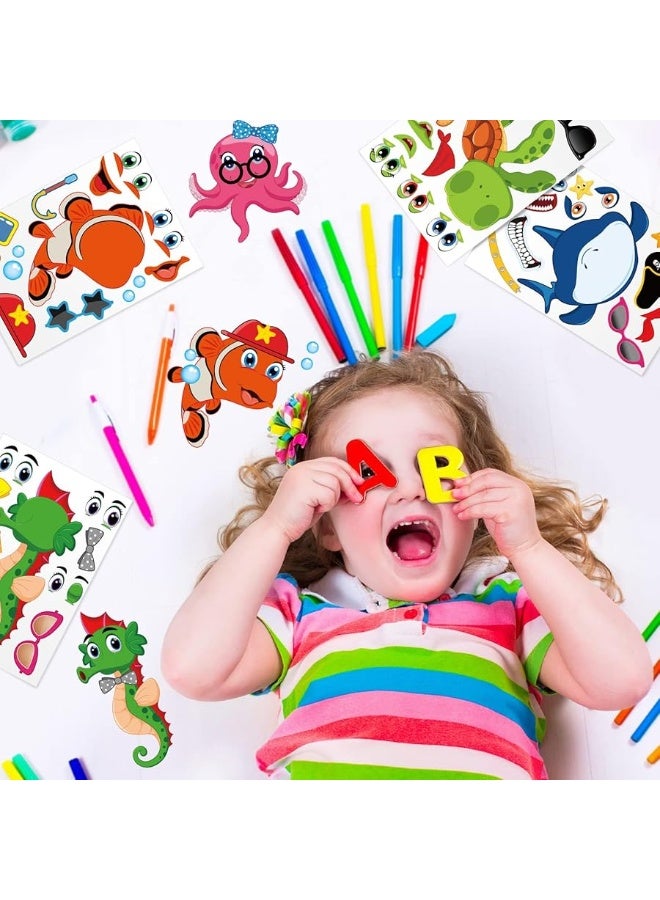 Sinmoe 48 Sheets Make Sea Animal Stickers Ocean Stickers for Kids Under The Sea Games Activity Stickers Sea Themed Party Favors Fish Sea Animal Stickers Crafts for Classroom Decorations Party Favors - Image 3