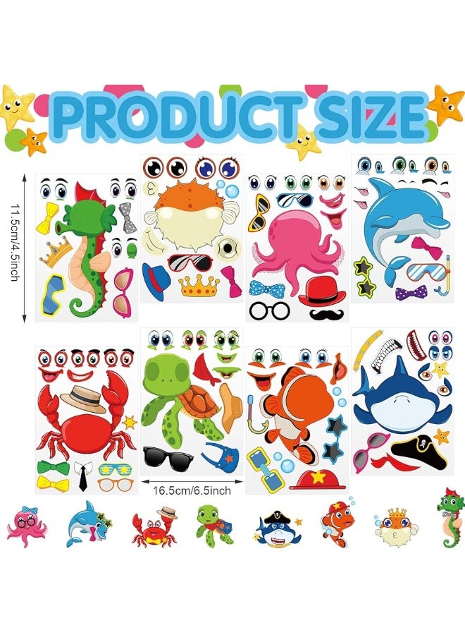 Sinmoe 48 Sheets Make Sea Animal Stickers Ocean Stickers for Kids Under The Sea Games Activity Stickers Sea Themed Party Favors Fish Sea Animal Stickers Crafts for Classroom Decorations Party Favors - Image 1