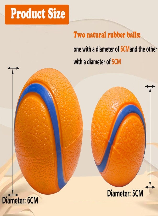 FCCUM Dog Toy Ball,Rubber Sound-Producing Toy Ball, with a Groove Design That is Resistant to Bites, Has a High Bounce, Dog Training Interactive Pet Toy, Relieving Pet Anxiety,Pack of 2 - Image 2