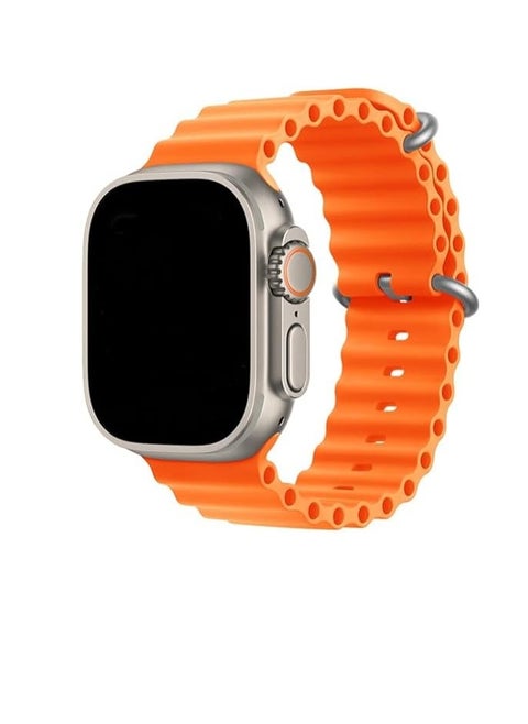 حزام مموج لساعة Apple Watch Ultra مقاس 49 مم، 45 مم، 44 مم، 42 مم، السلسلة 8/7/6/5/4/3/2/1 برتقالي