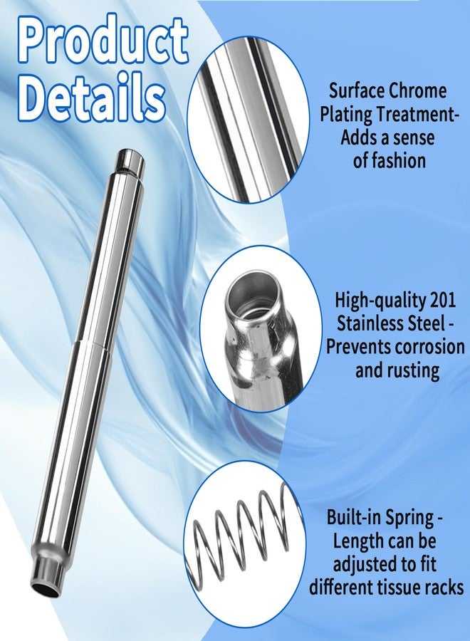 MCSDFN Stainless Steel Toilet Paper Holder Replacement Rod - Universal Fit Spring Loaded Toilet Roller Holder Rod for Bathroom - Image 4