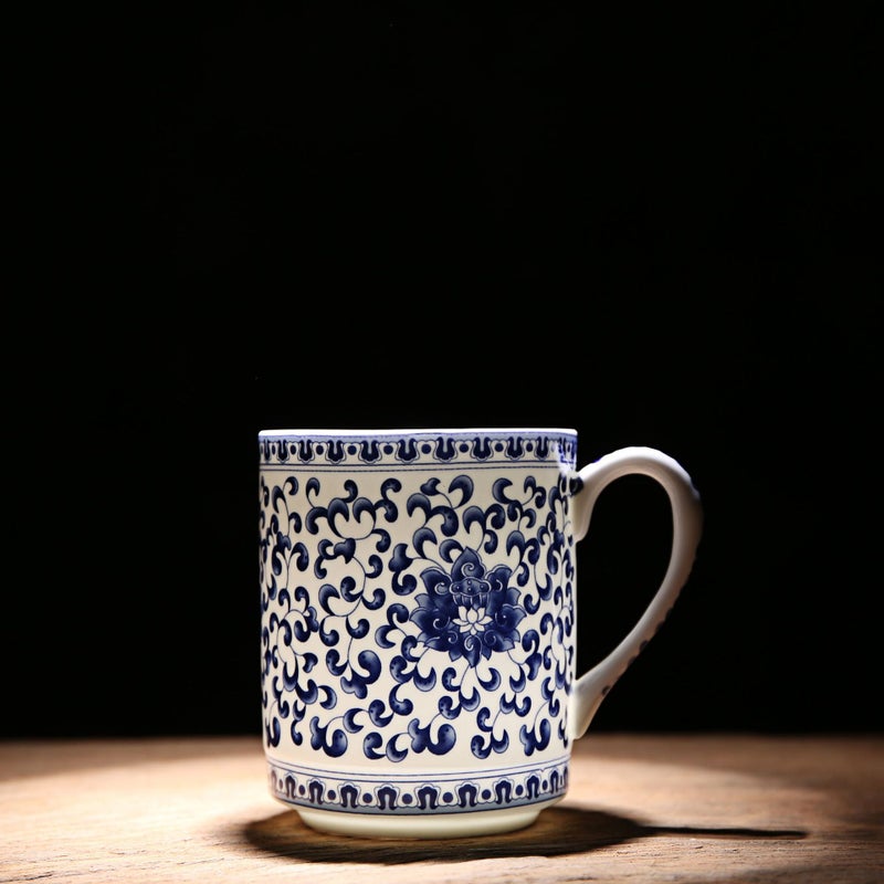 Jingdezhen Ceramic Office Cup with Lid Lotus in-glaze (with cover) 