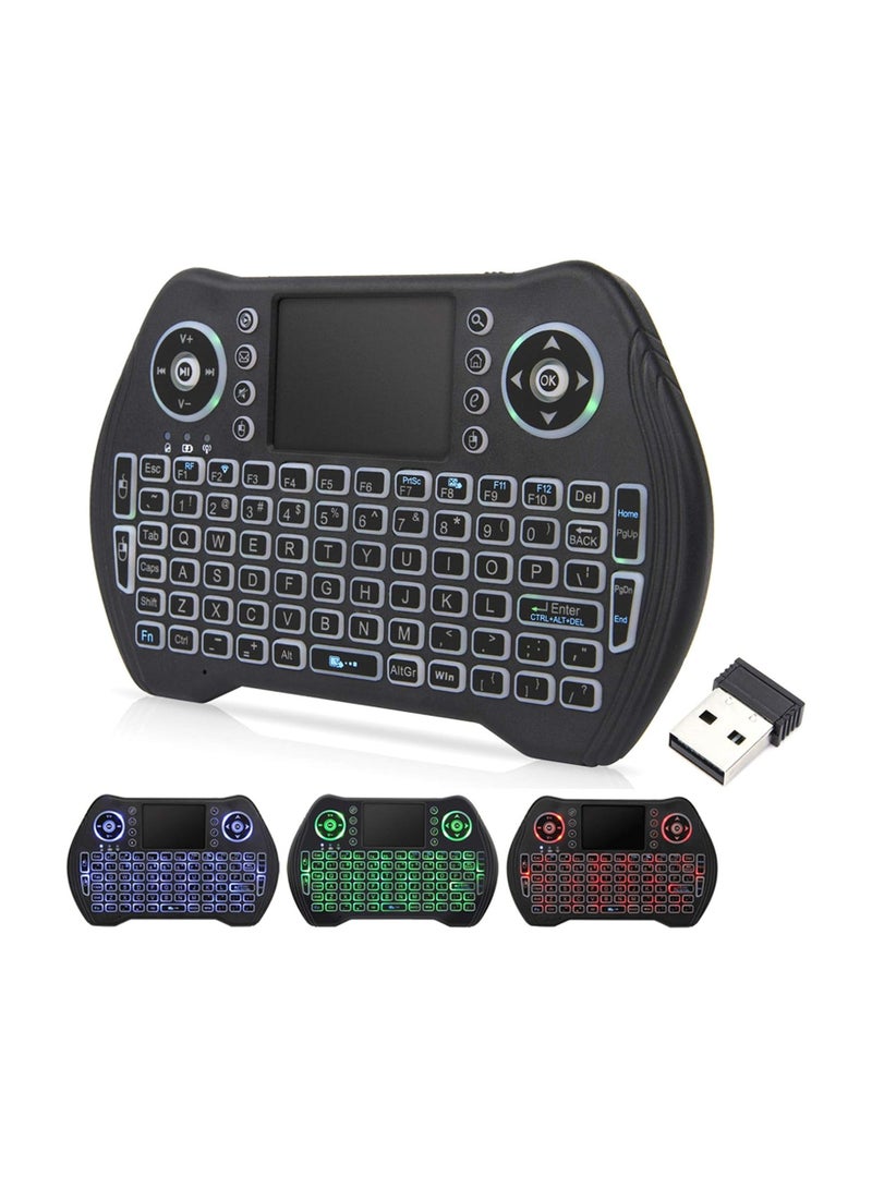 2.4G Wireless Keyboard with Touchpad Mouse, LED Backlit USB Mini Keyboard Multi-Media Handheld Android Box Remote Keyboard for Pc,Pad,Xbox 360, Ps3, Google...