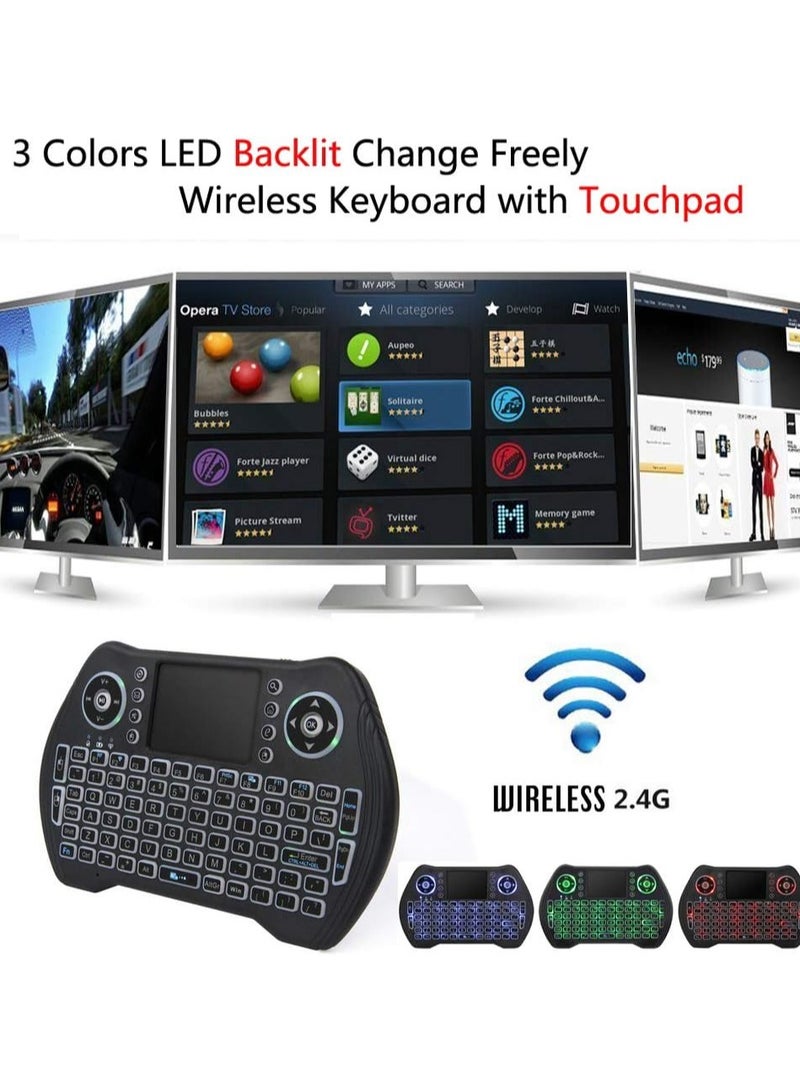 2.4G Wireless Keyboard with Touchpad Mouse, LED Backlit USB Mini Keyboard Multi-Media Handheld Android Box Remote Keyboard for Pc,Pad,Xbox 360, Ps3, Google...