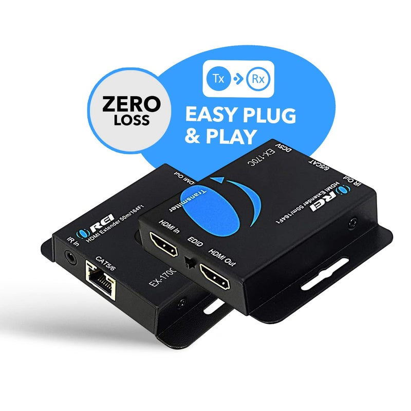 OREI 4K HDMI over Ethernet Extender Over CAT5/CAT6/CAT7, with IR Upto 164 Feet - Loop Out - 4K @ 30Hz 1080P Full HD Signal Distribution (EX-170C) - Image 4