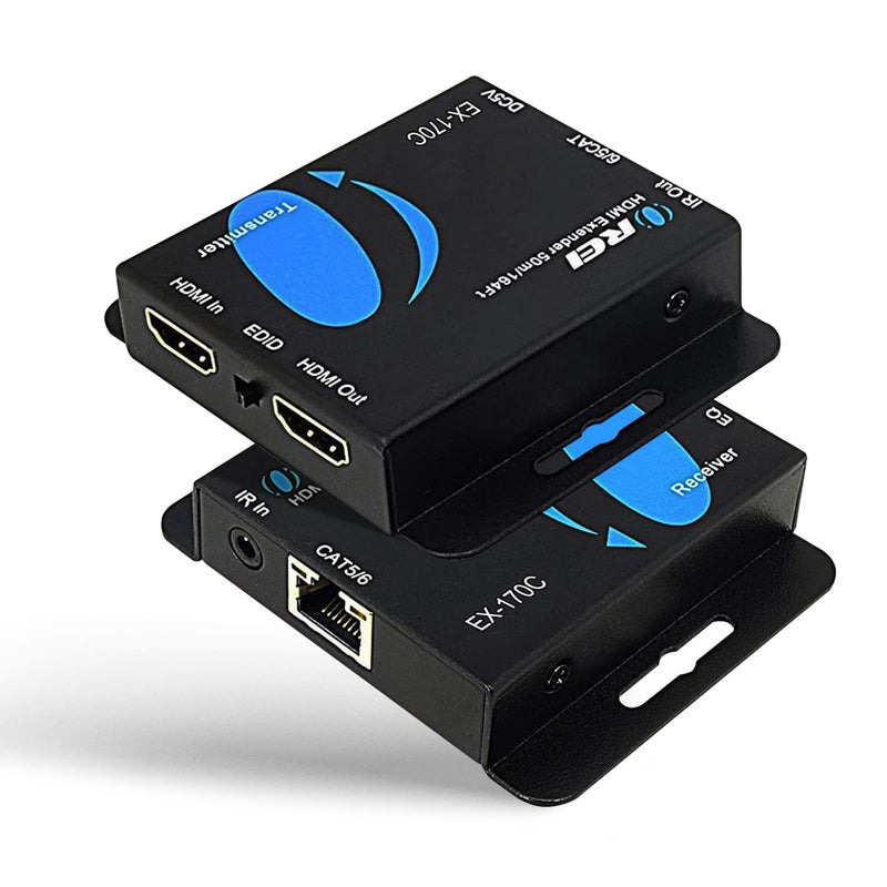 OREI 4K HDMI over Ethernet Extender Over CAT5/CAT6/CAT7, with IR Upto 164 Feet - Loop Out - 4K @ 30Hz 1080P Full HD Signal Distribution (EX-170C) - Image 1