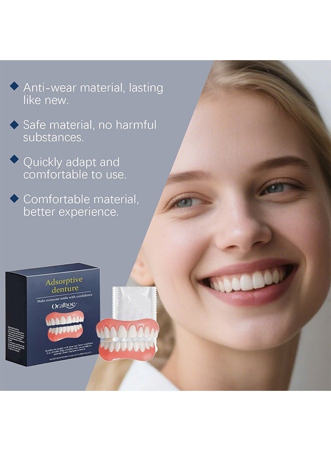 1 Pack Temporary Denture Repair Kit, Professional Dental Kit with Dental Beads, Natural Fake Teeth Veneers for Tooth Protection Home Dental Emergency Use - Image 5