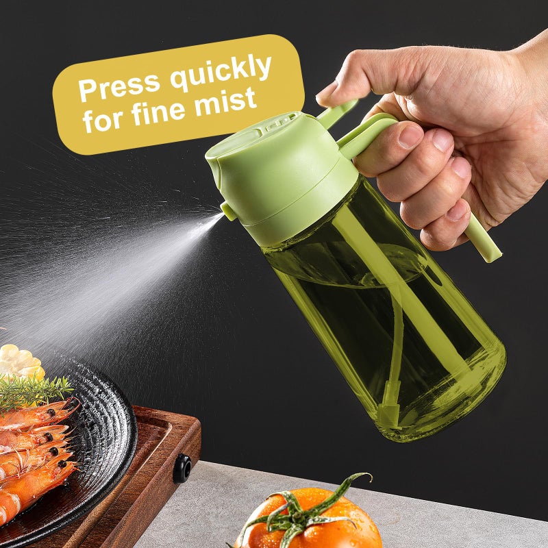 CXINYI - 16oz/470ml Olive Oil Dispenser for Kitchen with Stickers - 2 in 1 Olive Oil Sprayer for Cooking, Air Fryer, and Salad, Green (Light-Proof Kitchen Gadget) - Image 4