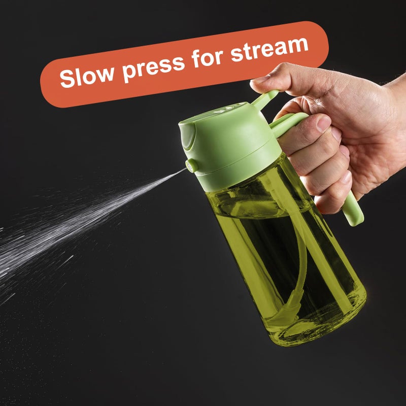 CXINYI - 16oz/470ml Olive Oil Dispenser for Kitchen with Stickers - 2 in 1 Olive Oil Sprayer for Cooking, Air Fryer, and Salad, Green (Light-Proof Kitchen Gadget) - Image 5