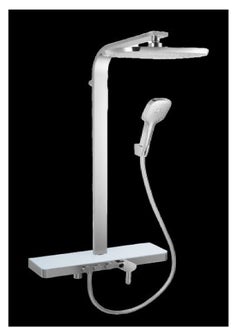 Complete square chrome shower set