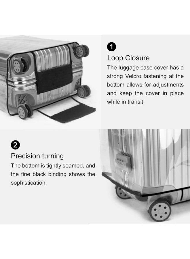 KINGMAZI 3 Pieces Thicken Clear Luggage Cover Protector, 20" 24" 28" PVC Luggage Covers for Suitcase Waterproof Dustproof Anti-scratch Travel Suitcase Covers Case for Wheeled Luggage - Image 3
