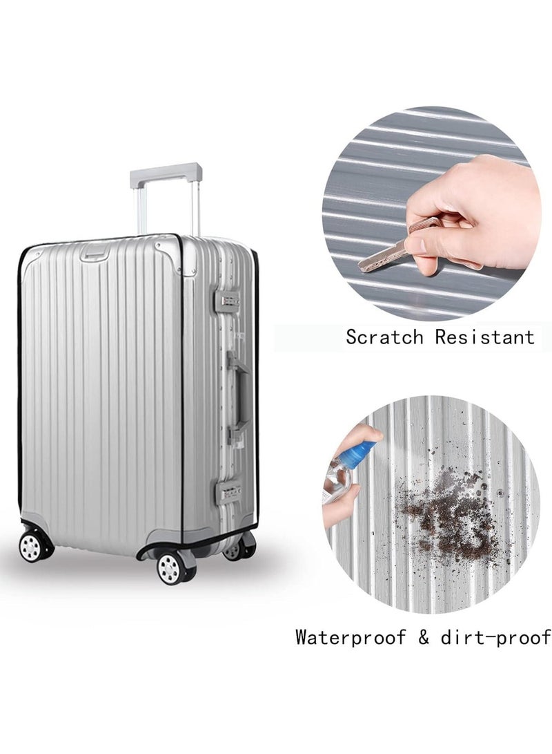 KINGMAZI 3 Pieces Thicken Clear Luggage Cover Protector, 20" 24" 28" PVC Luggage Covers for Suitcase Waterproof Dustproof Anti-scratch Travel Suitcase Covers Case for Wheeled Luggage - Image 2