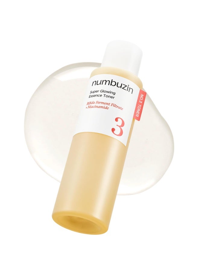 No.3 Super Glowing Essence Toner, Fermented Toner for Skin Glow & Texture, Bifida, Niacinamide, Hydrating, Radiance-Boosting Essence, Fragrance-Free, 6.76 fl oz (200ml)
