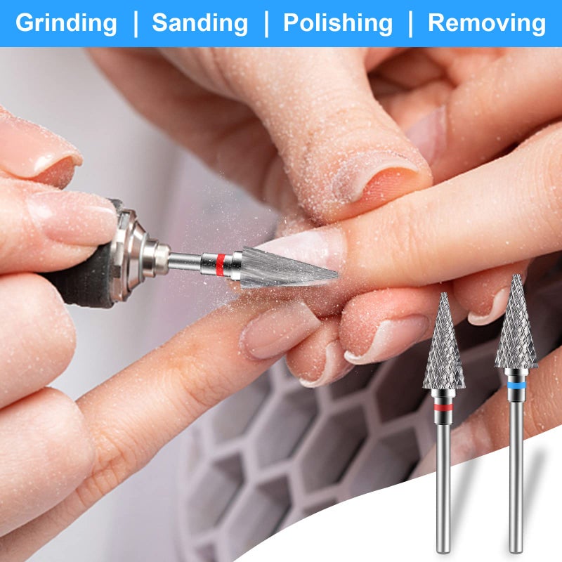 Diesisa 2 Pack Nail Drill Bits for Acrylic Nails, 3/32" Shank Drill Bits for Nails Professional Electric Nail Drill Bits for Home Salon/Fine+Medium Nail Bits - Nib - Image 5