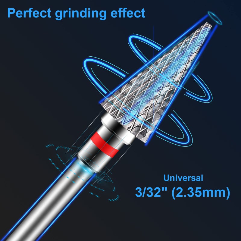 Diesisa 2 Pack Nail Drill Bits for Acrylic Nails, 3/32" Shank Drill Bits for Nails Professional Electric Nail Drill Bits for Home Salon/Fine+Medium Nail Bits - Nib - Image 4