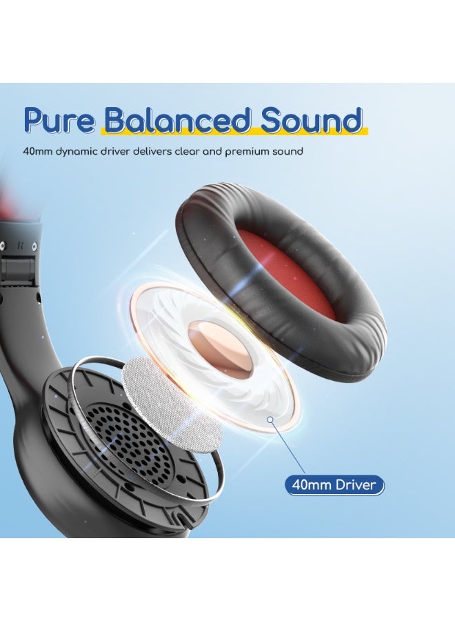 إيرفن سماعات EarFun Kids للأطفال مزودة بميكروفون، سماعات سلكية بحد أقصى لمستوى الصوت 85/94 ديسيبل، خاصية مشاركة الصوت، صوت ستيريو، عصابة رأس قابلة للتعديل، مناسبة للمدرسة والسفر والهاتف والتابلت. - Image 2