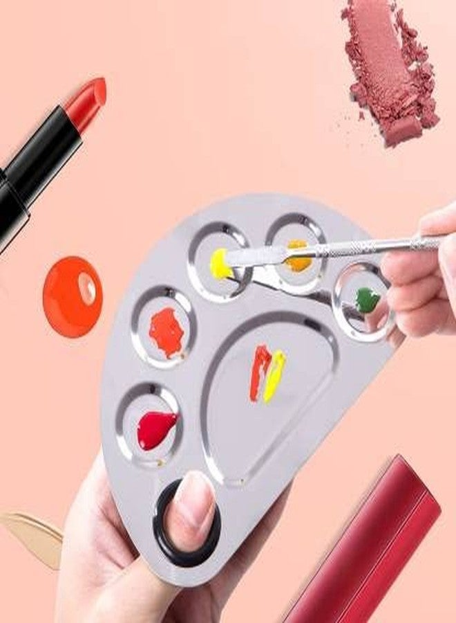 AKADO Stainless steel cosmetic makeup mixing plate with spatula tool 7 dip for women and girls - Image 2