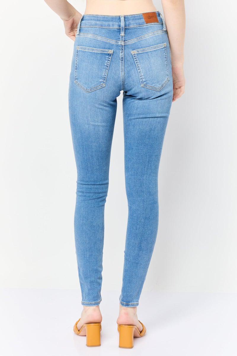 ESPRIT Women Skinny Fit Washed Stretch Jeans, Light Blue - Image 4