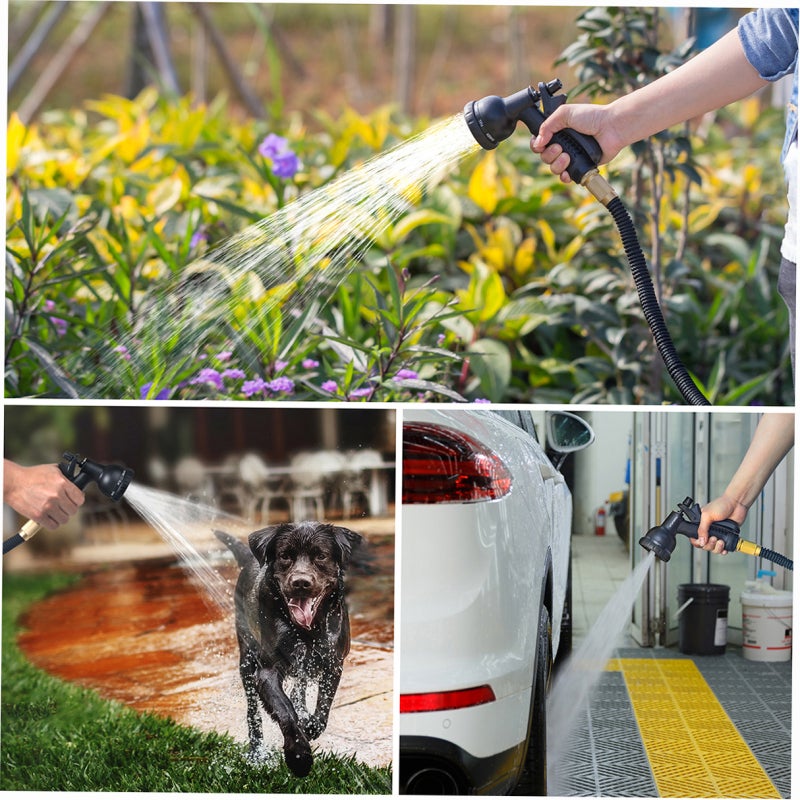 OWSOO Water Hose With 3/4 Brass Fittings Leak-Proof Collapsible Garden Hose - 9 Spray Patterns Nozzle Expandable Water Hose for Outdoor Gardening - Image 5