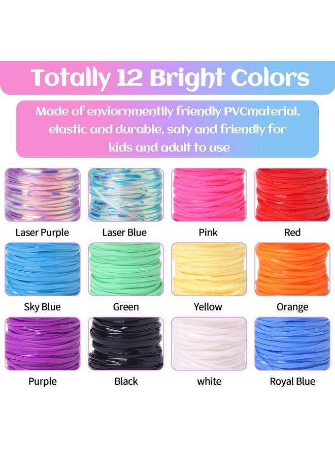Candygirl Lanyard String, 12 Rolls Gimp String Plastic Lacing Cord Elastic String For Bracelet Keychains Boondoggle Making Kit Diy Craft Weaving Kit For Adult Kids Girls（787 Feet） - Image 3