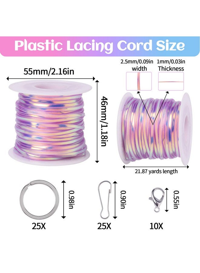 Candygirl Lanyard String, 12 Rolls Gimp String Plastic Lacing Cord Elastic String For Bracelet Keychains Boondoggle Making Kit Diy Craft Weaving Kit For Adult Kids Girls（787 Feet） - Image 2