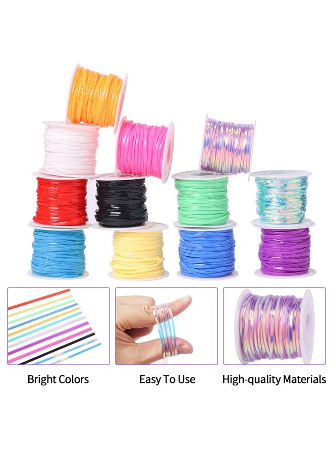 Candygirl Lanyard String, 12 Rolls Gimp String Plastic Lacing Cord Elastic String For Bracelet Keychains Boondoggle Making Kit Diy Craft Weaving Kit For Adult Kids Girls（787 Feet） - Image 4