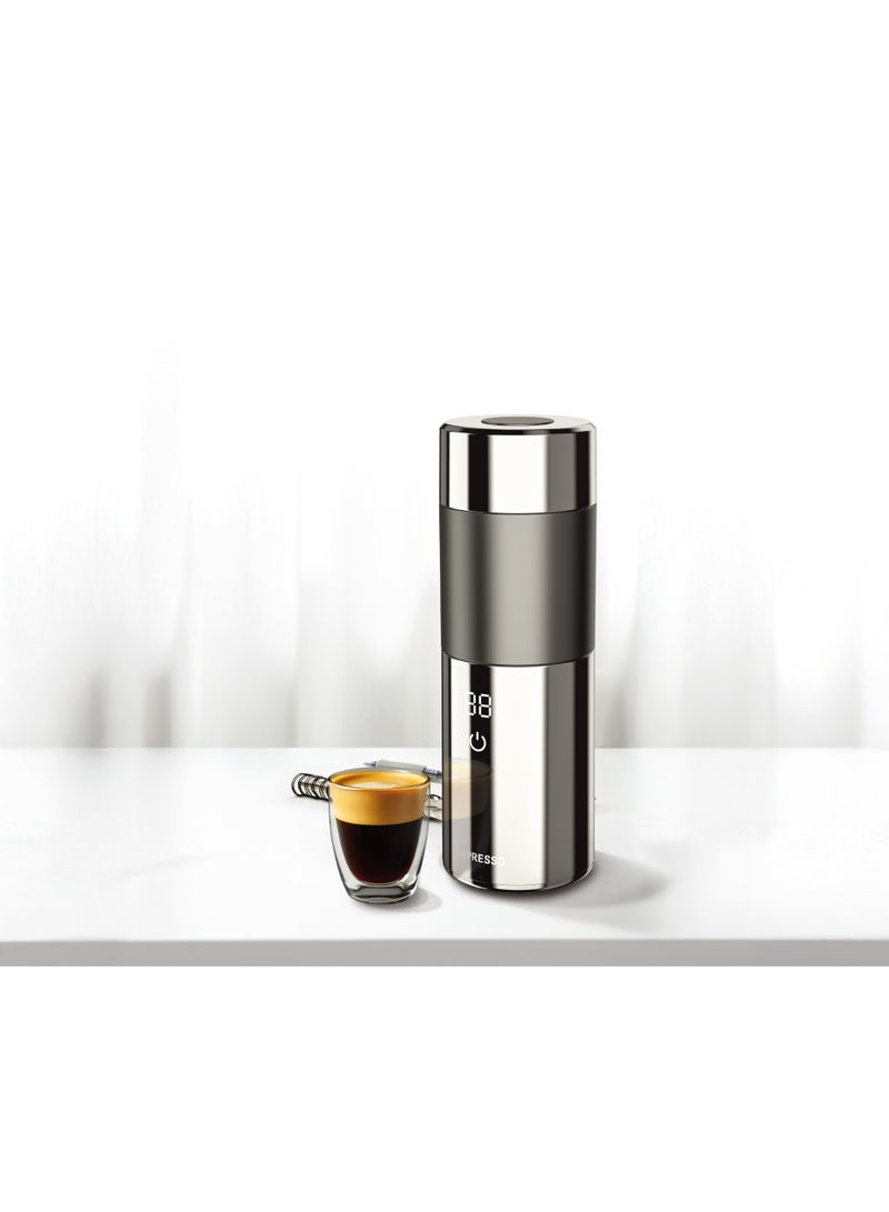 ليبرسو ماكينة صنع قهوة إسبريسو صغيرة مع وقت تحضير سريع وفولاذ مقاوم للصدأ / تشغيل بجهد مزدوج / تصميم مضاد للحروق / سعة  150 مل / طاقة مقدرة  180وات - فضي - Image 2